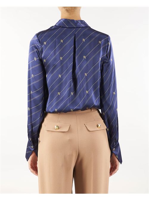 Bodysuit-style printed silk blouse Elisabetta Franchi ELISABETTA FRANCHI | Shirt | CB00146E2CL4